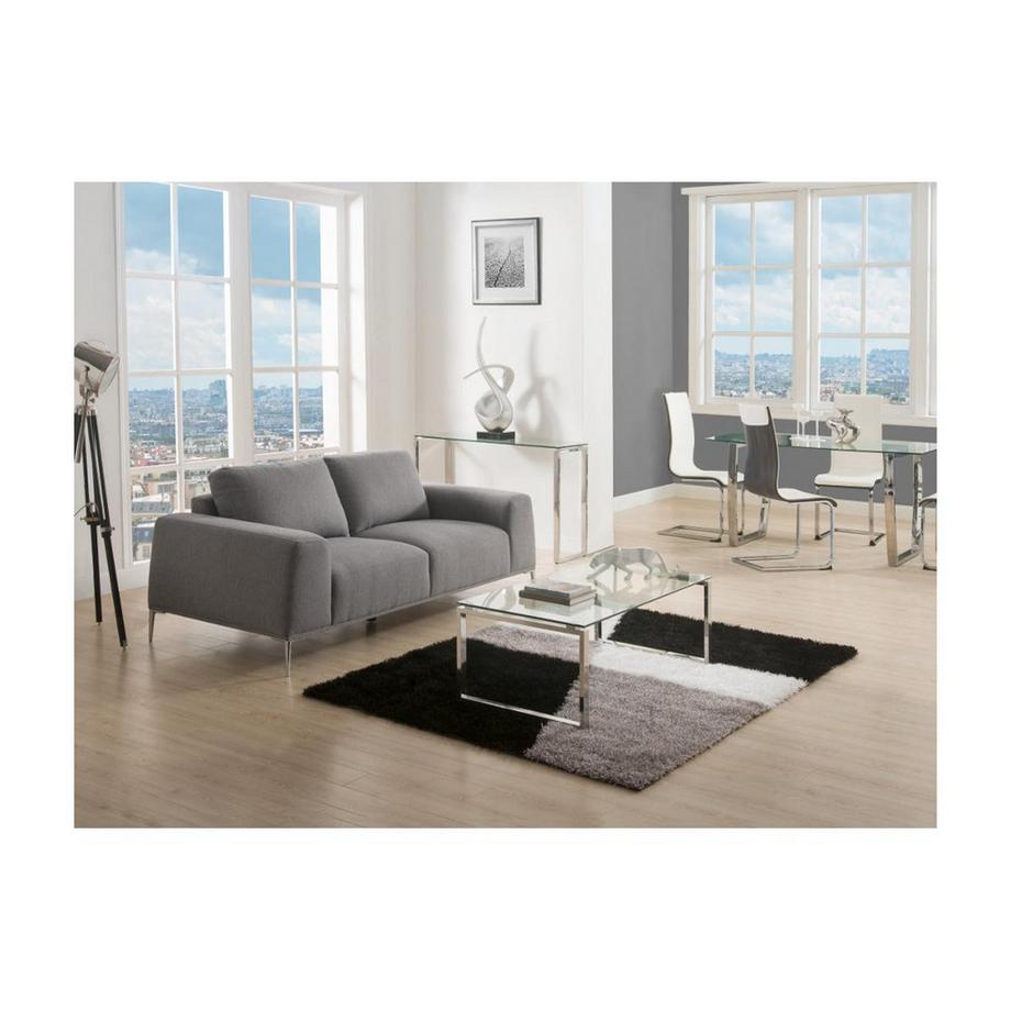 Vente-unique Console in Vetro temperato e metallo cromato FREYA  