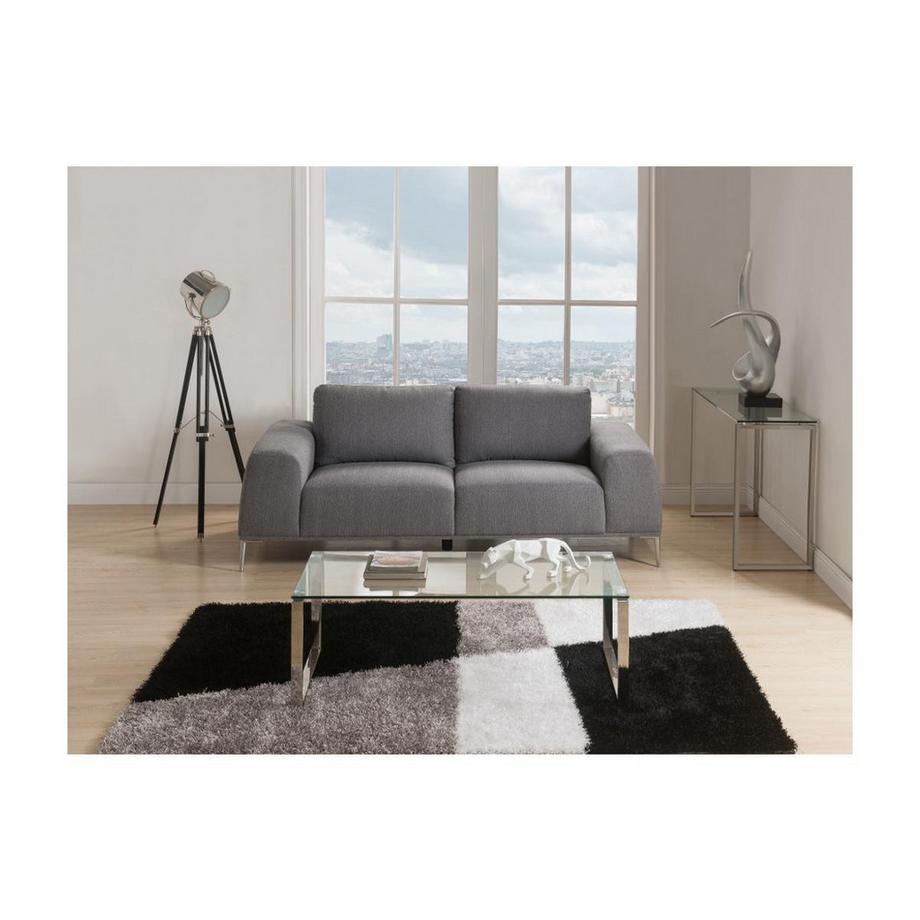 Vente-unique Console in Vetro temperato e metallo cromato FREYA  