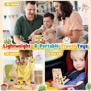 Activity-board  Jouet pour enfants Jouet en bois Busy Board Jouet avec interrupteur à LED, jouet éducatif 