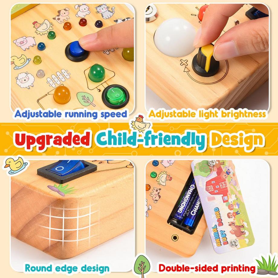 Activity-board  Kinderspielzeug Busy Board Holzspielzeug LED-Lichtschalter Spielzeug, Lernspielzeug 