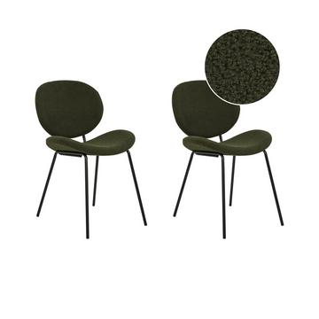 Lot de 2 chaises en Bouclé Traditionnel LUANA