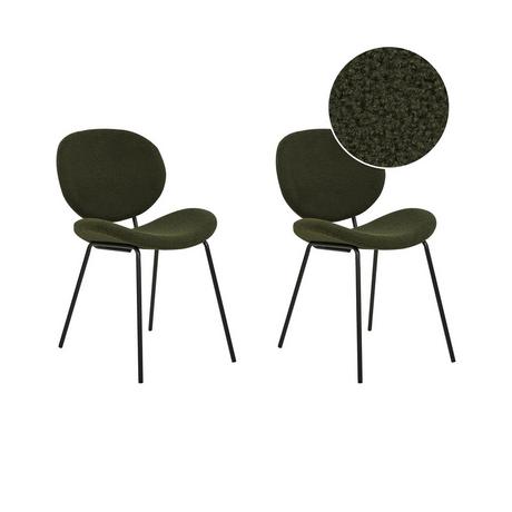 Beliani Lot de 2 chaises en Bouclé Traditionnel LUANA  