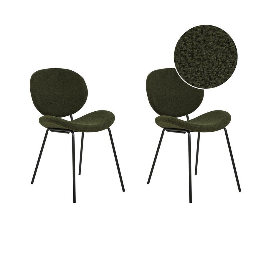 Esszimmerstuhl 2er Set aus Bouclé  LUANA