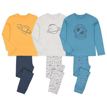 Lot de 3 pyjamas en coton imprimés espace