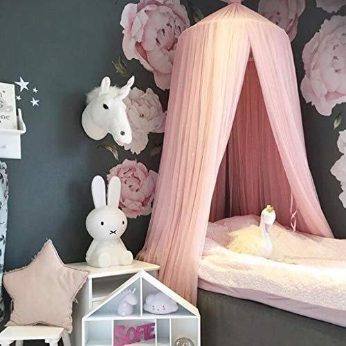 Activity-board Baldaquin de lit pour enfant Baldaquin de lit pour bébé Baldaquin de lit pour princesse Moustiquaire pour chambre d'enfant Décoration de salle de jeux Dôme Premium Yarn Netting Curtains Pink  