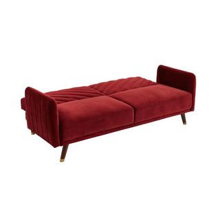 Vente-unique Divano letto clic clac 3 posti in velluto Rosso JORIS  