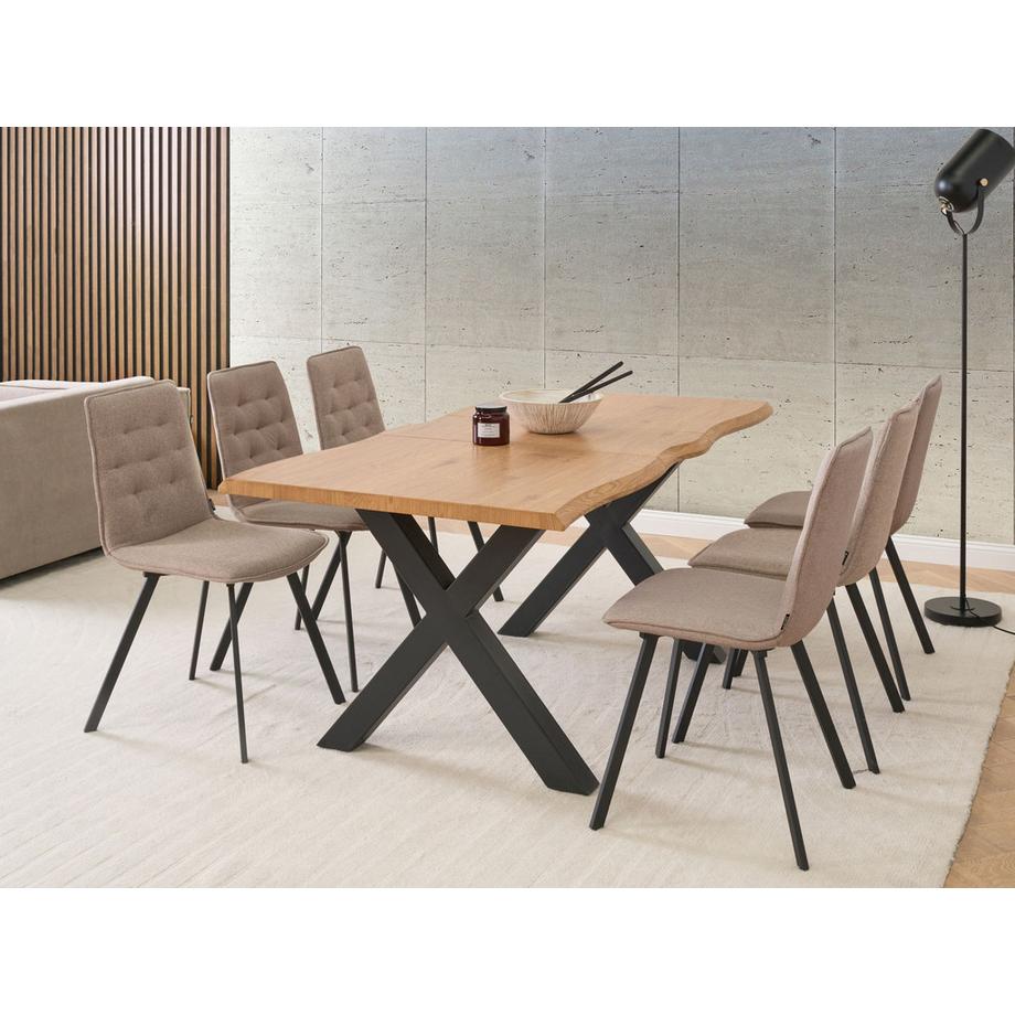 Beliani Table de salle à manger extensible Industriel BRONSON  