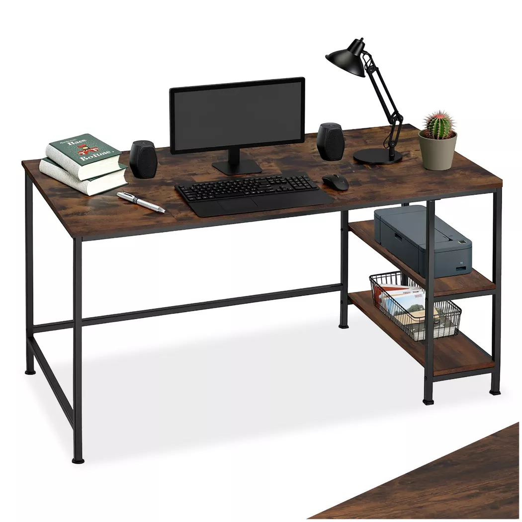 Tectake - Bureau CANTON style industriel, 120cm, Marron