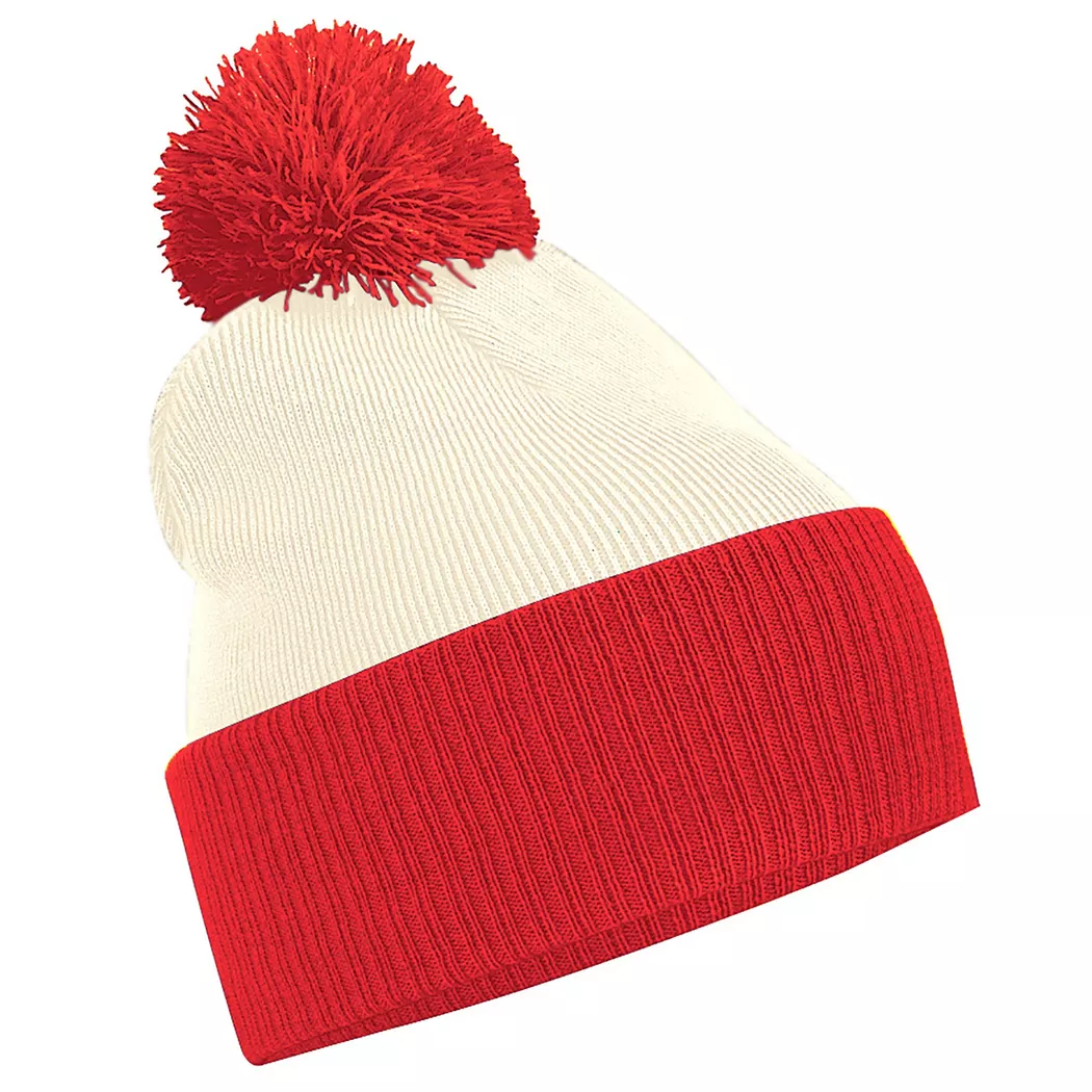 Beechfield - Snowstar Duo TwoTone Winter-Strickmütze, One Size, Blanco