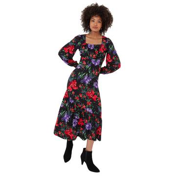 Robe Jersey Florale Manches Style Ballon