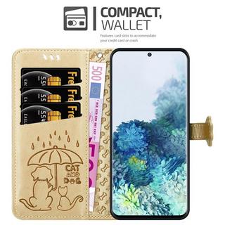 Cadorabo  Housse compatible avec Samsung Galaxy S20 - Chiens et chats mignons - Coque de protection avec fonction de support et emplacements pour cartes 