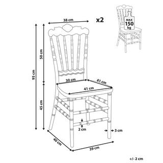 Beliani Set di 2 sedie da pranzo en Policarbonato Glamour MENDON  