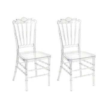 Lot de 2 chaises de salle à manger en Polycarbonate Glamour MENDON