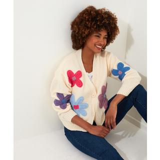 Joe Browns  Übergroße Strickjacke mit Blumenapplikationen 