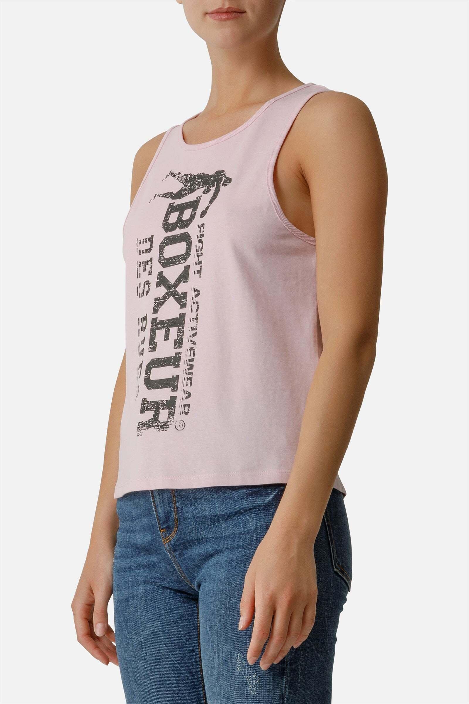 Image of Tops Basic Tank Top With Front Logo Damen Pink S
