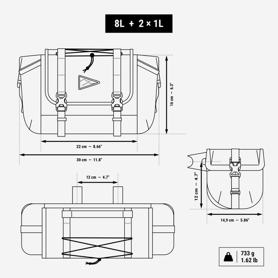 ROCKRIDER  Velo-Lenkertasche Bikepacking 6 Liter, ADVT 500 