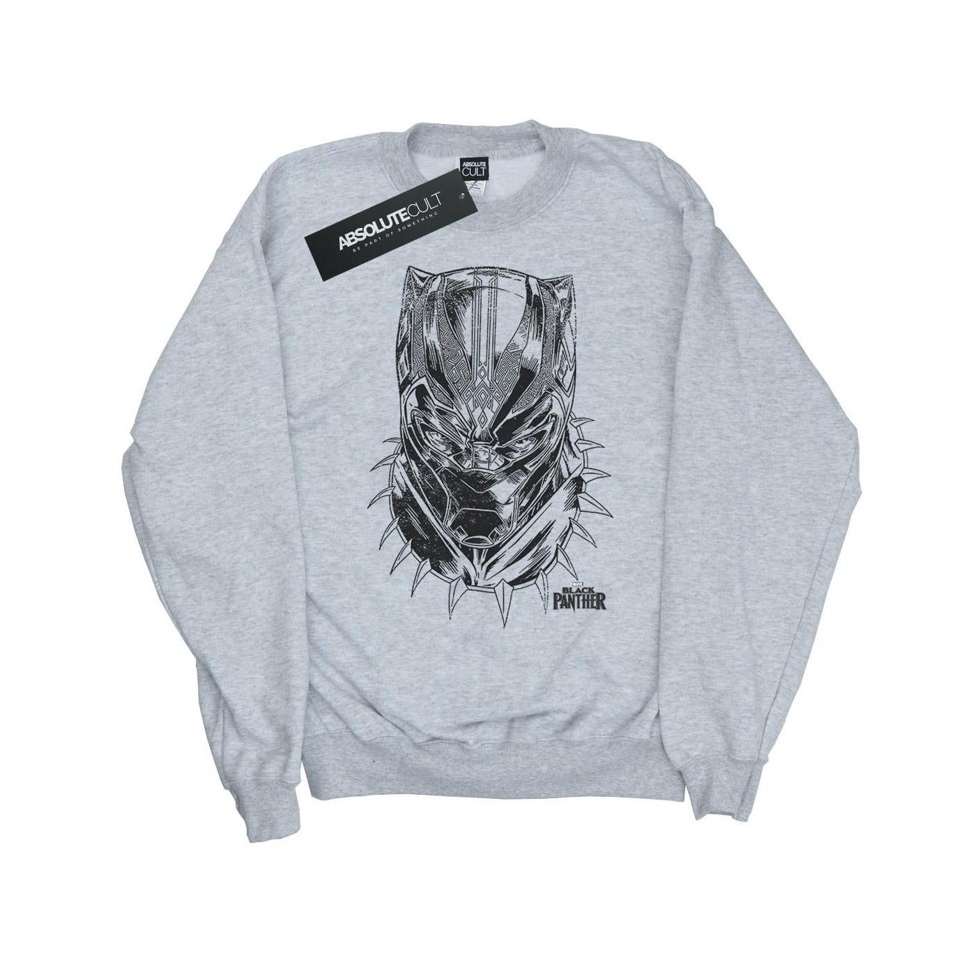 Image of Black Panther Spray Headshot Sweatshirt Mädchen Grau 128