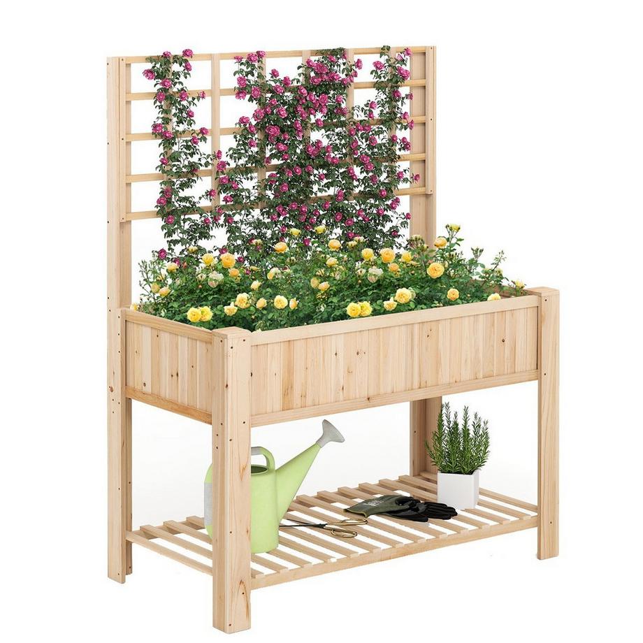 Fioriera rialzata con traliccio