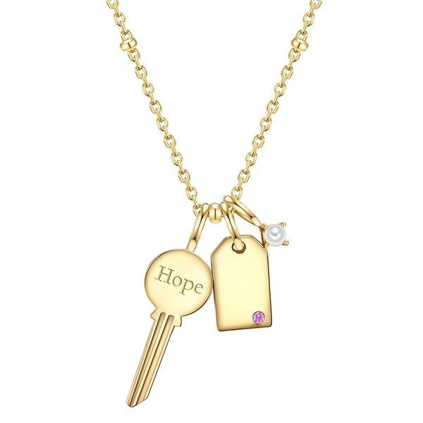 Image of Halskette Schlüssel Damen Gold 40cm