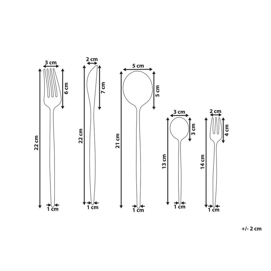Beliani Set de 30 couverts en Acier inox  RIGATONI  