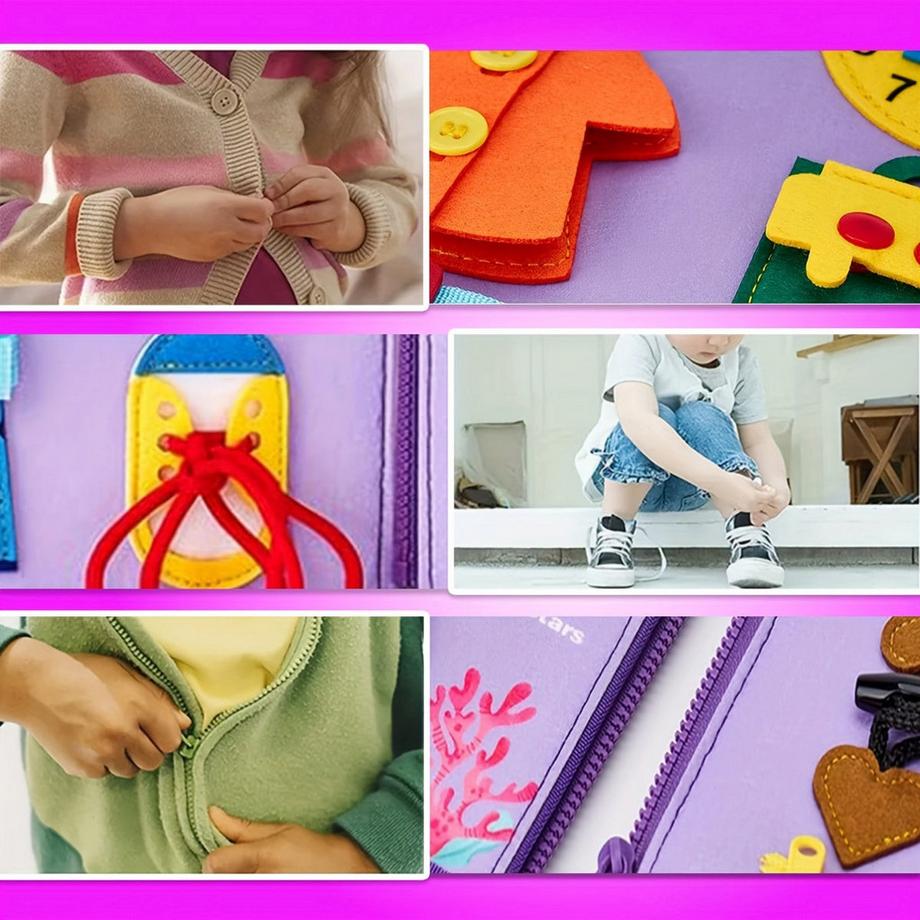 Activity-board  Sensory Busy Board: Pädagogische Lernaktivitäten, Entwicklung feinmotorischer Fähigkeiten, geeignet für Alter 0+, perfekt für Reisen und Flugreisen 