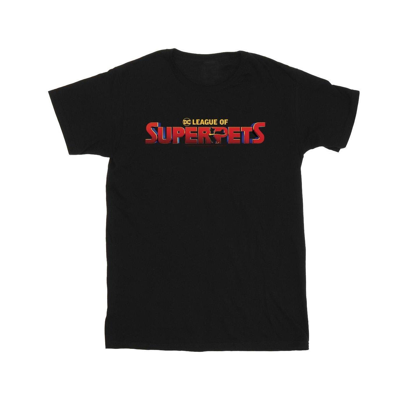 Image of Dc League Of Superpets Movie Logo Tshirt Jungen Schwarz 140/146