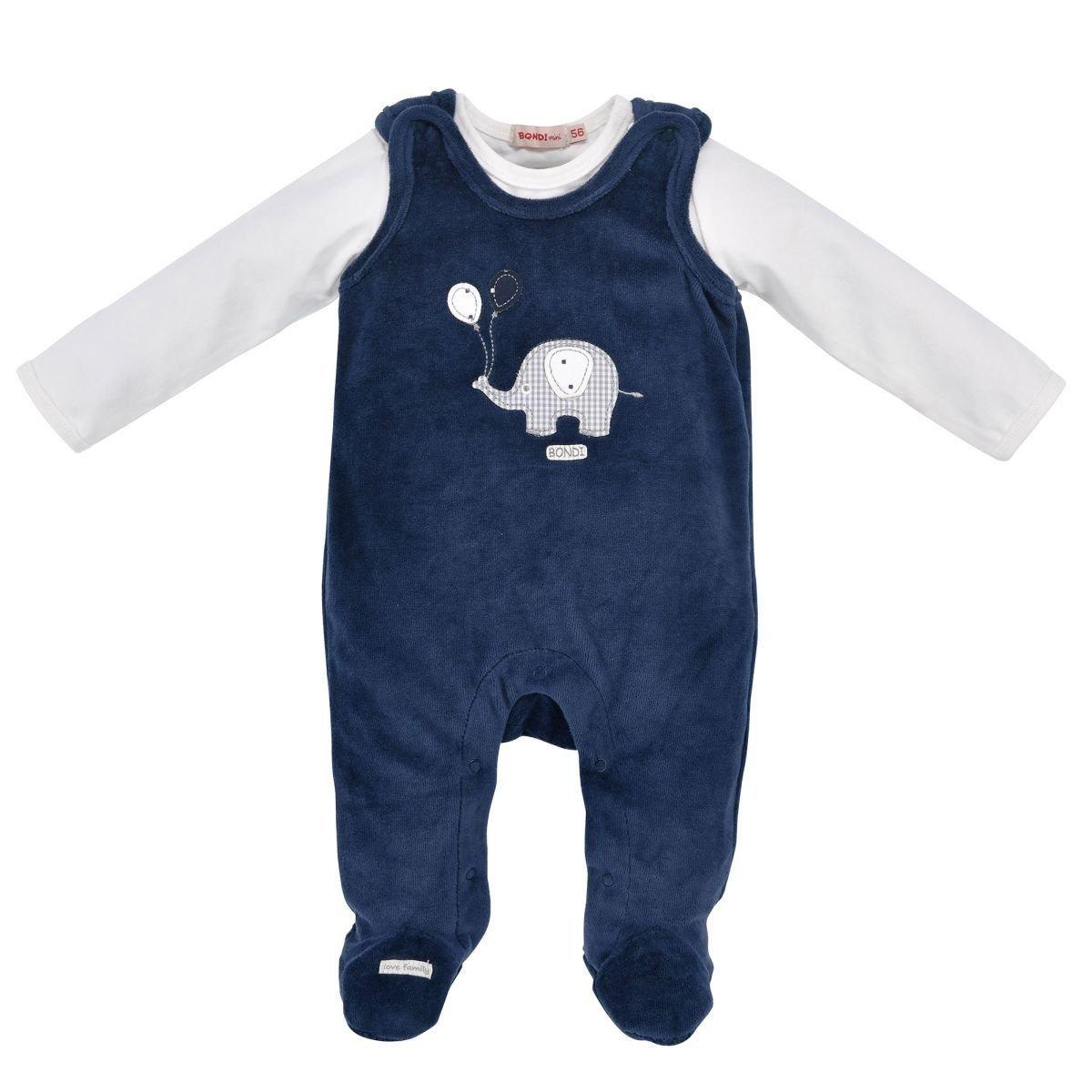 Image of Baby Strampler Elefant Navy Unisex Blau 50