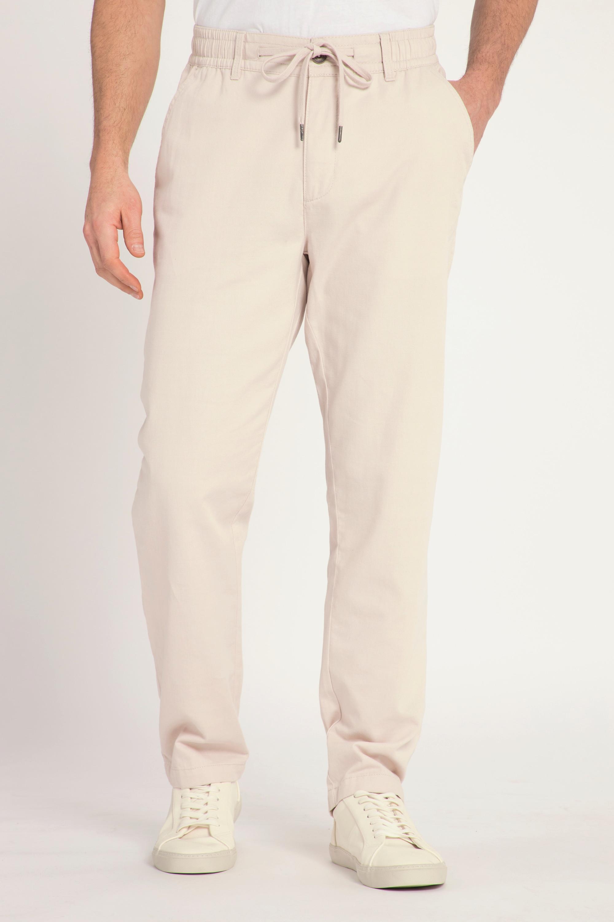 JP1880  Pantalon aspect lin. Taille élastique. Coupe décontractée. 