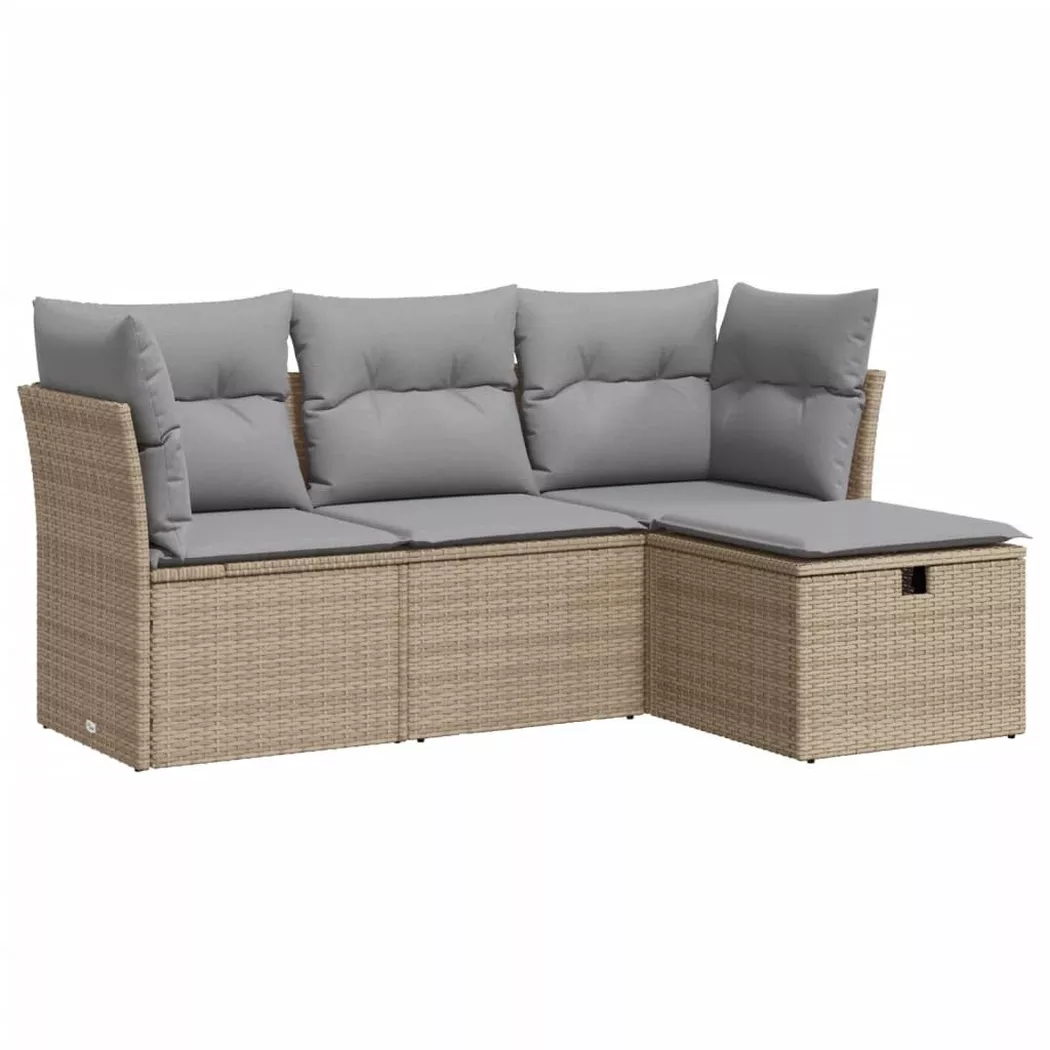 VidaXL - set di divani da giardino Polirattan, One Size, Beige