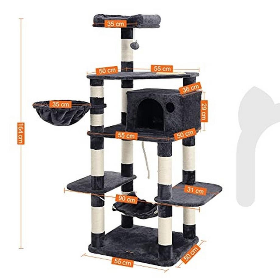 Pricenet  Mehrschichtiger Kratzbaum mit abnehmbarer Schale und Sisalpfosten 