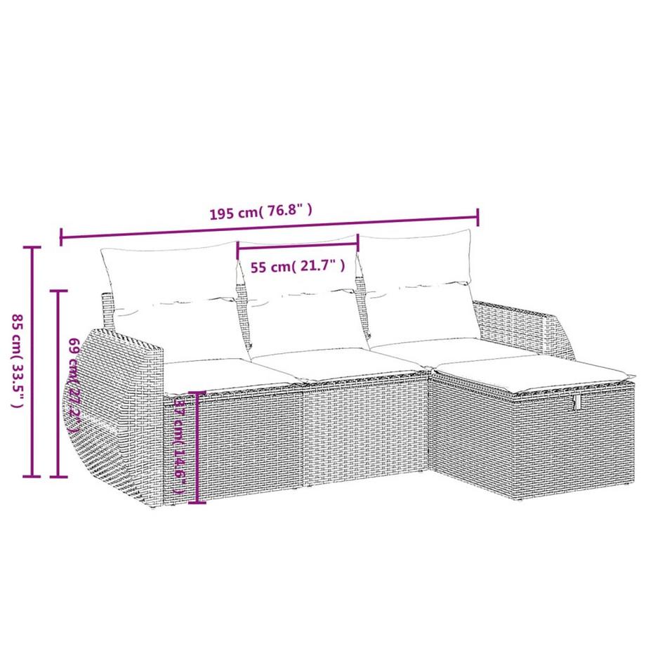 VidaXL Garten sofagarnitur poly-rattan  
