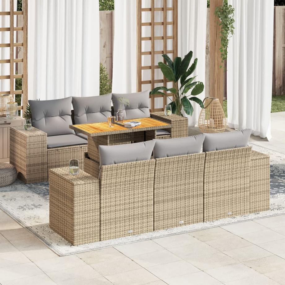 VidaXL Ensemble de canapés de jardin rotin synthétique  