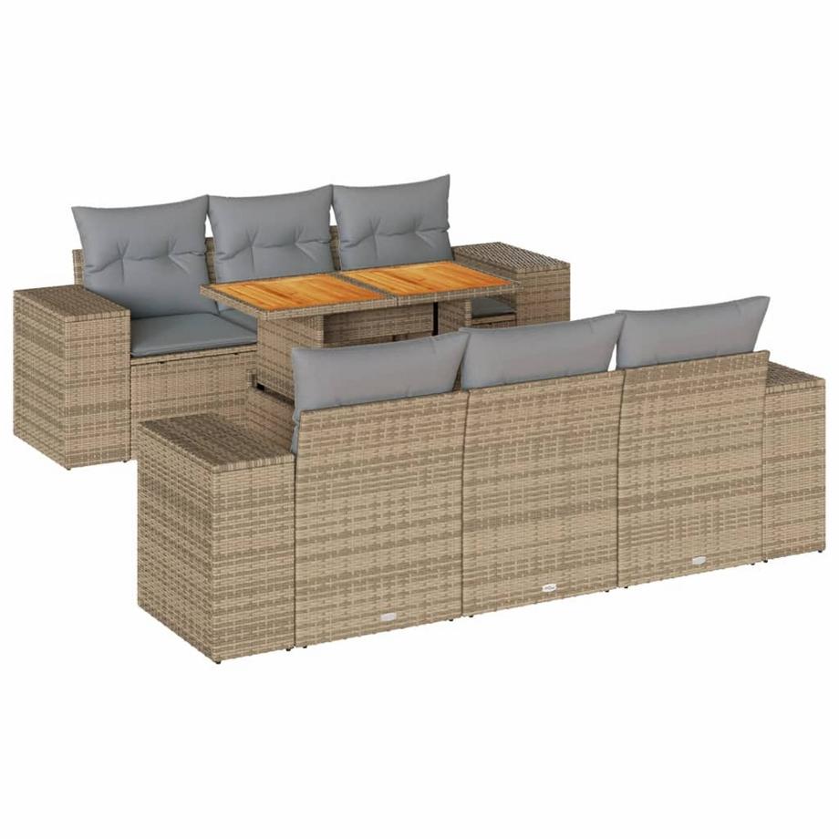 set di divani da giardino Polirattan