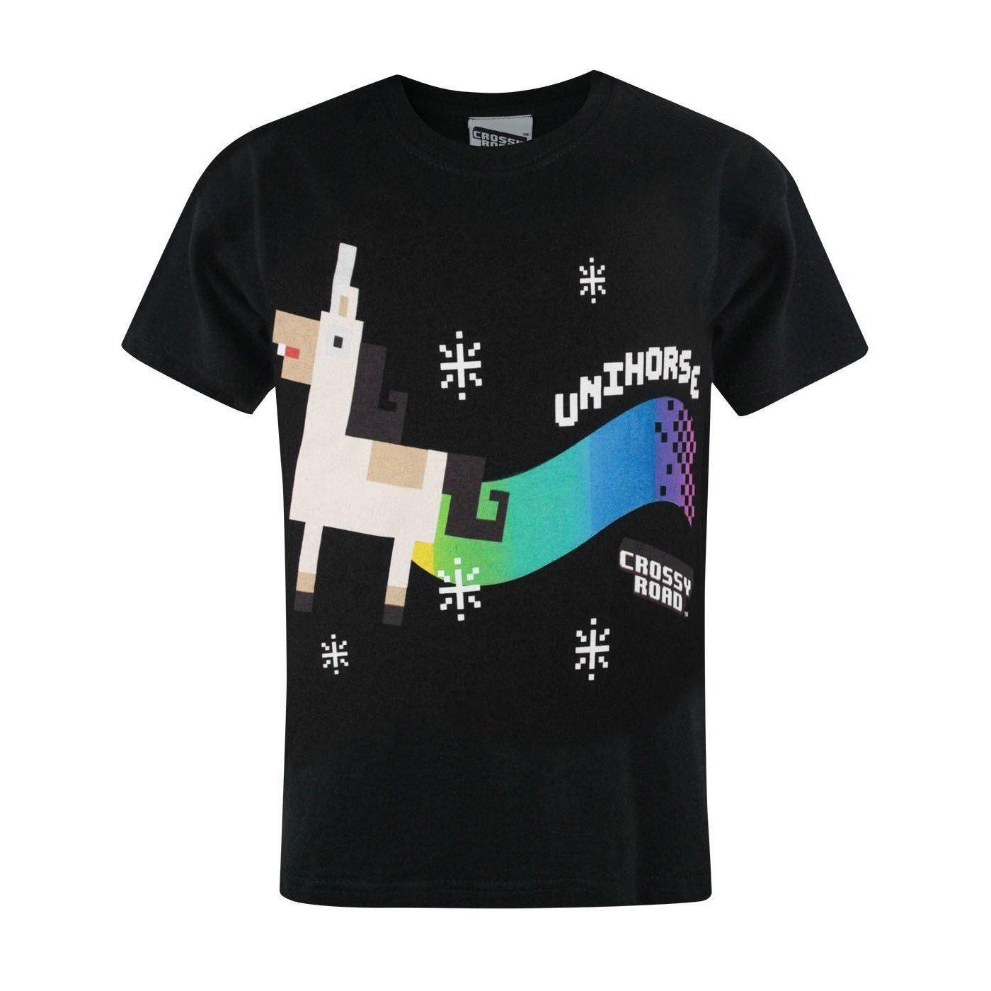 Image of Crossy Road Offizielles Unihorse Tshirt Jungen Schwarz 116