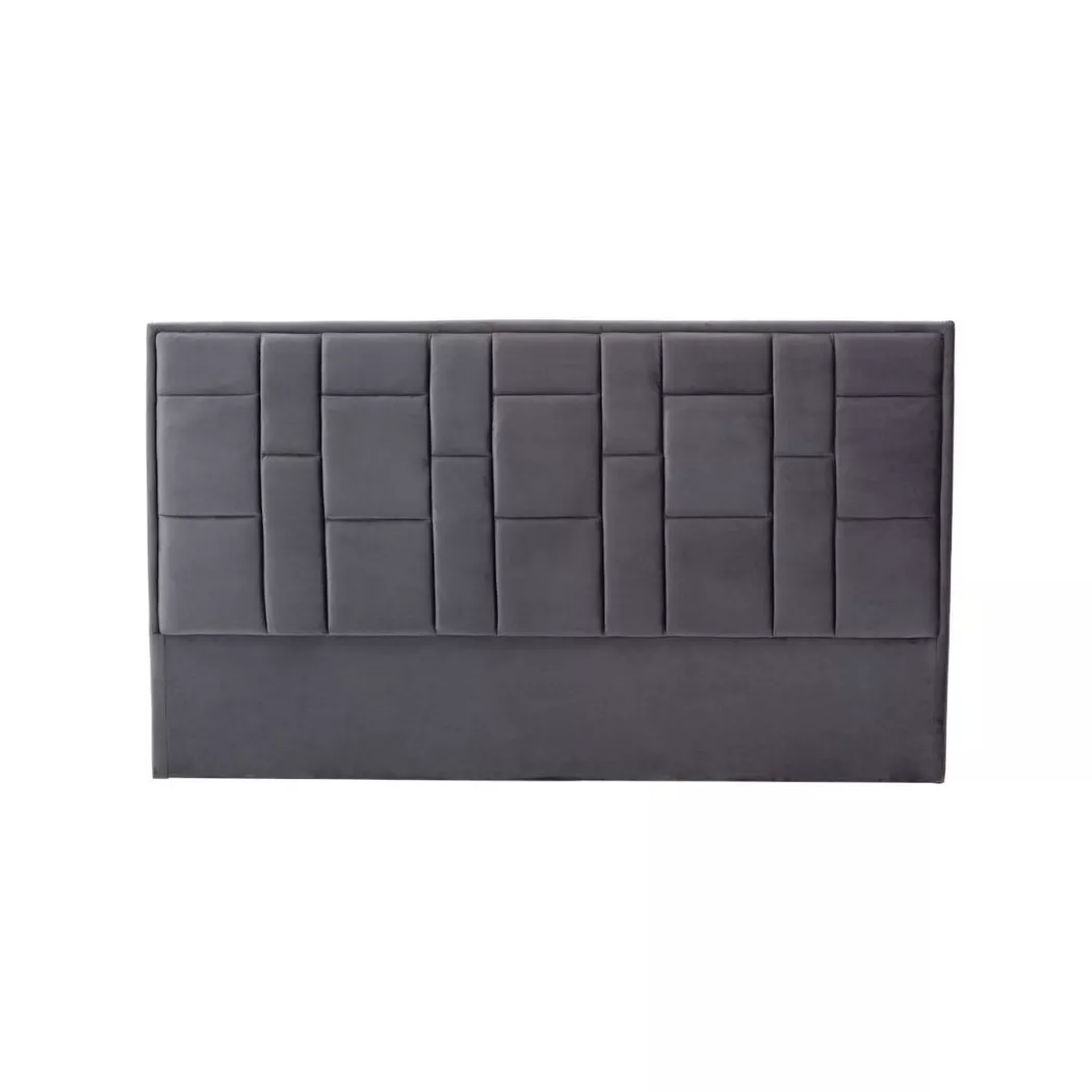 Tête de lit 140 cm - Velours - Gris foncé - hermine