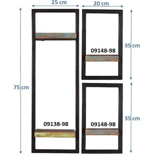 mutoni Wandregal River bunt 50x25x75 (3-tlg)  