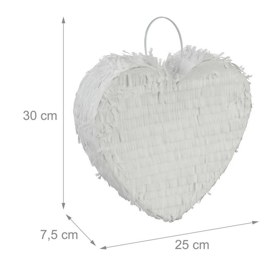 B2X  Weiße Piñata in Herzform 