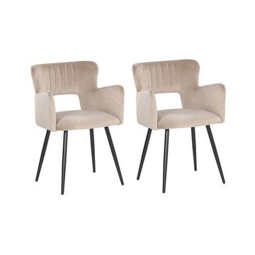 Lot de 2 chaises en Velours Moderne SANILAC