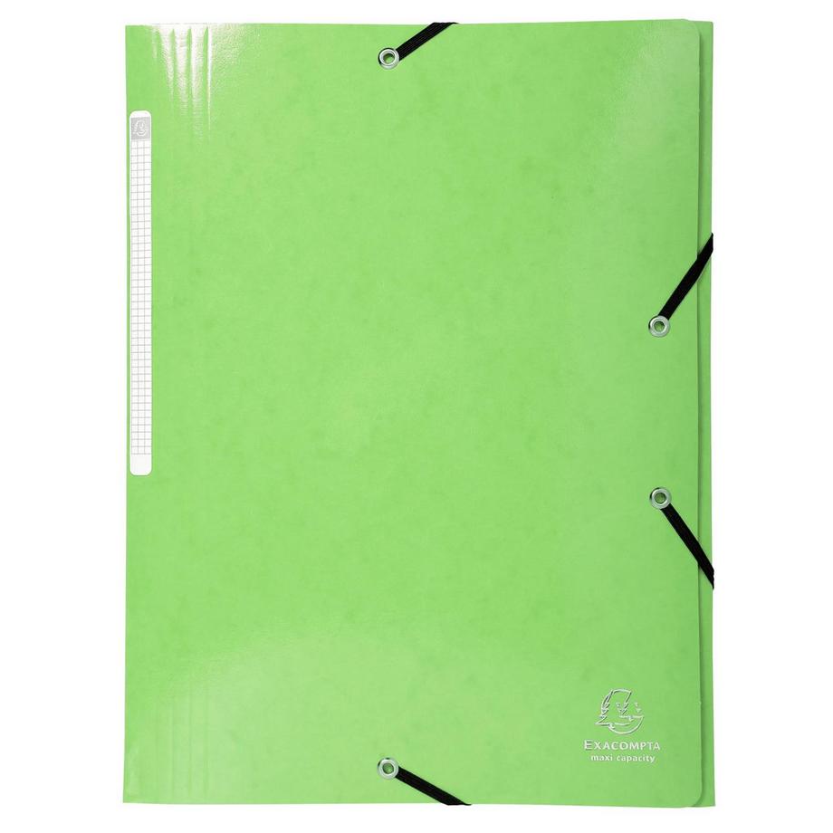 Exacompta Cartella 3 lembi con elastici Maxi Capacity cartoncino lustré 600g/mq Iderama - A4 - x 25  