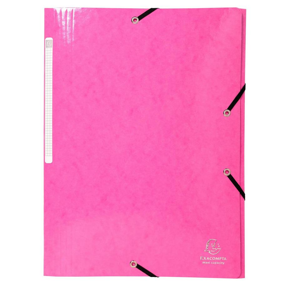 Exacompta Cartella 3 lembi con elastici Maxi Capacity cartoncino lustré 600g/mq Iderama - A4 - x 25  