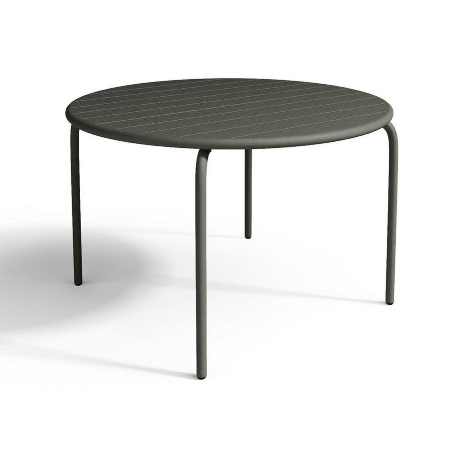 Table ronde de jardin D.110cm en métal - Gris foncé - MIRMANDE de MYLIA