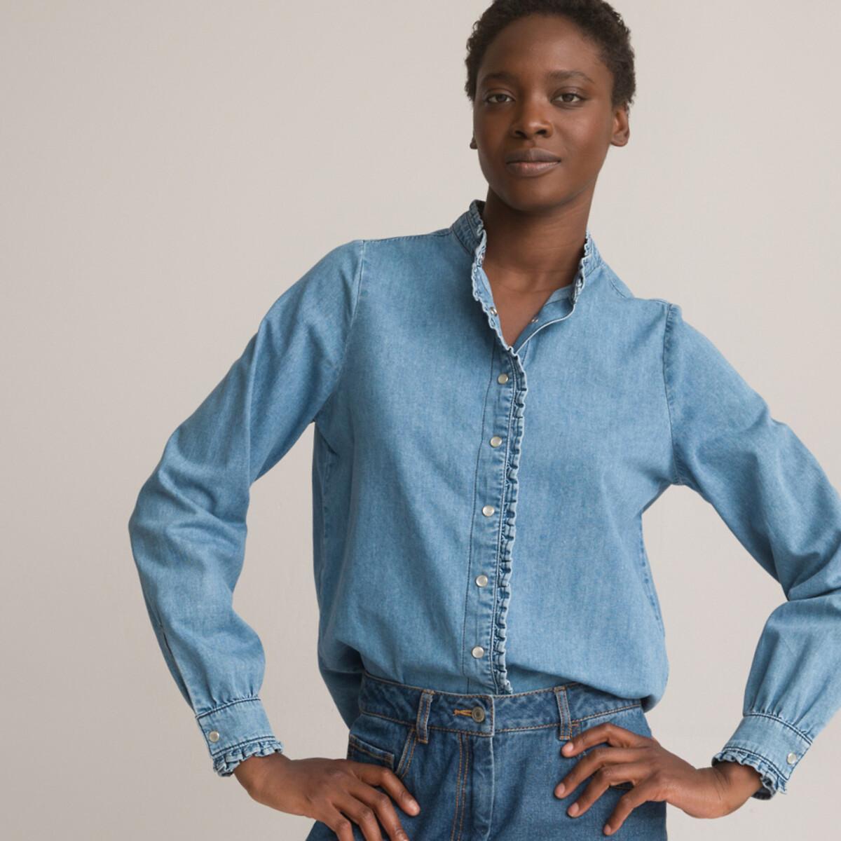 Image of Langärmelige Jeansbluse Damen Blau 38