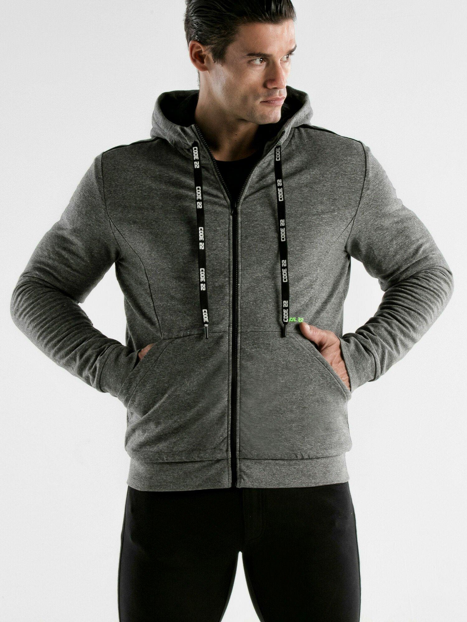 Image of Sportjacke Mit Kapuze Core Herren Grau XL