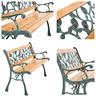 Tectake Gartenbank Marina 2-Sitzer aus Holz und Gusseisen 124x52x74cm  