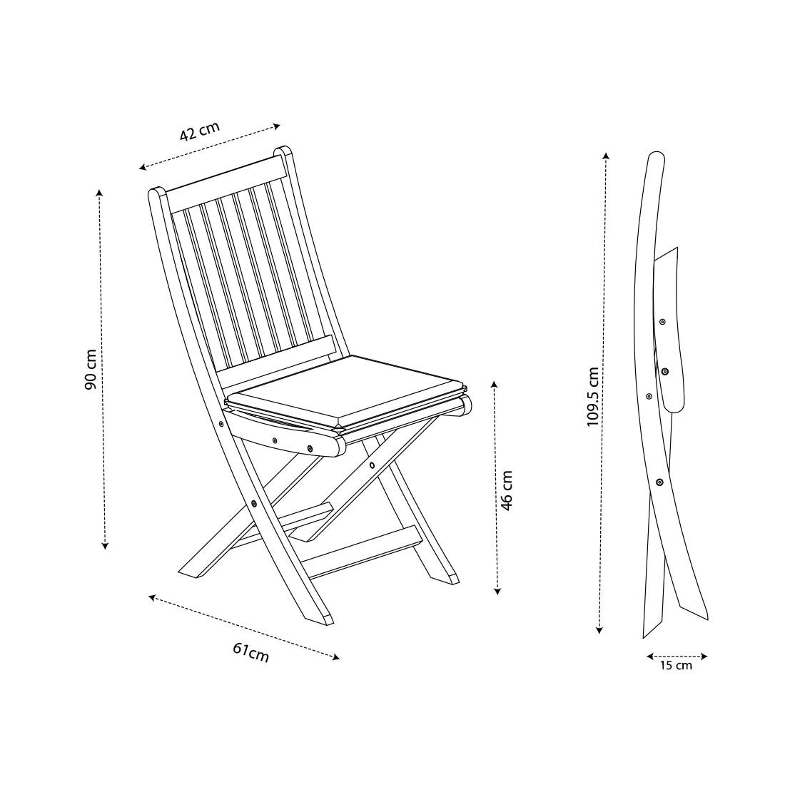 Contini Chaise pliante (set de 2) Eucalyptus  