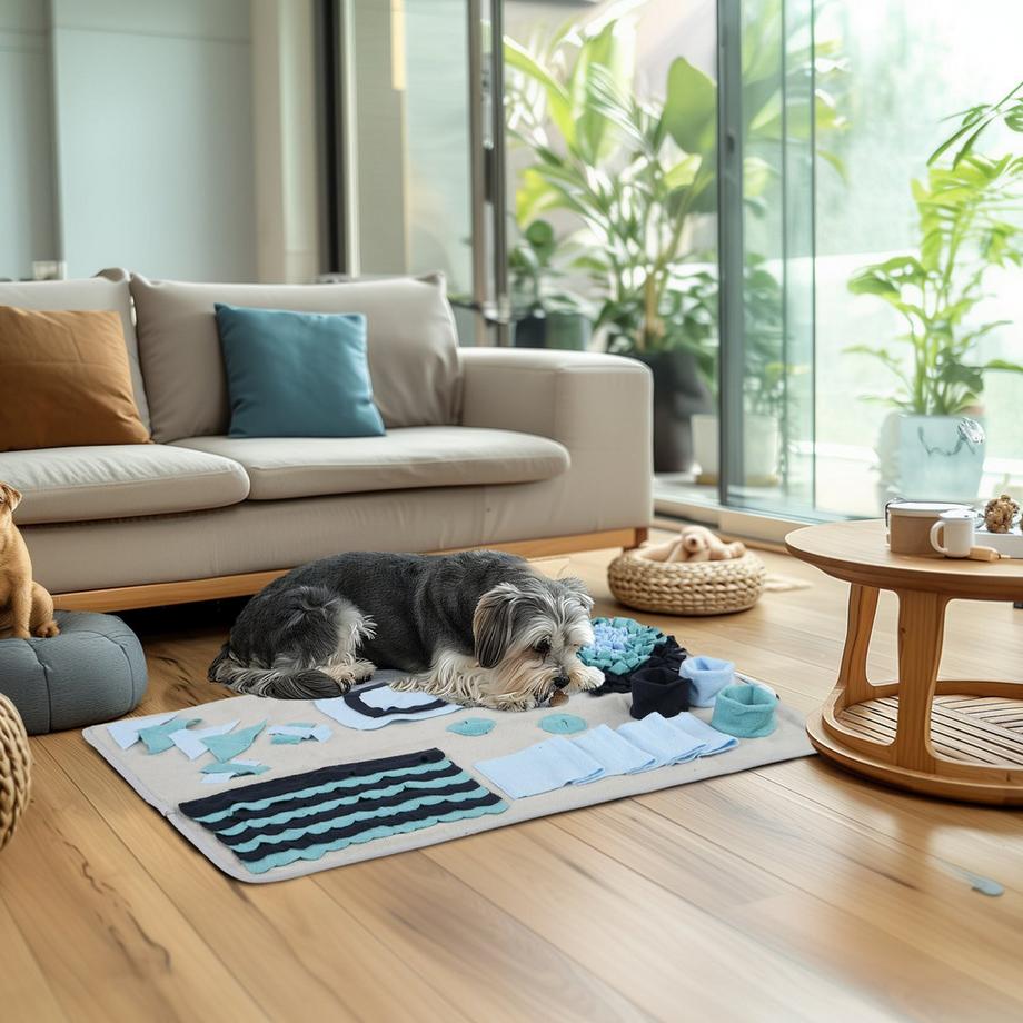 Northio  Schnüffelteppich, Schnüffelmatte für Hunde, Intelligenzspielzeug, Trainingsmatte für langsames Füttern, Samt, Bunt 