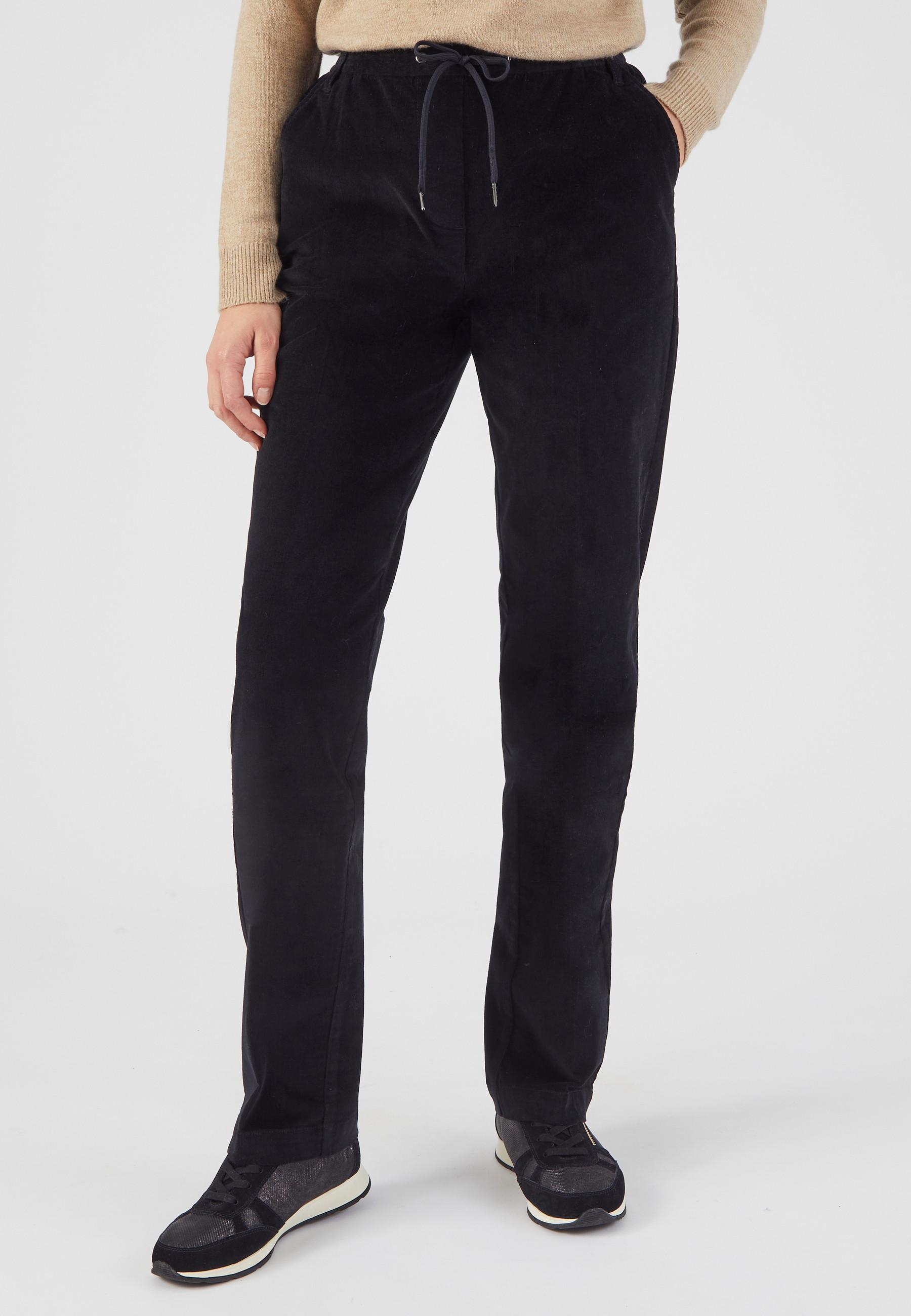 Image of Schlupfhose Aus Samt Damen Schwarz 44