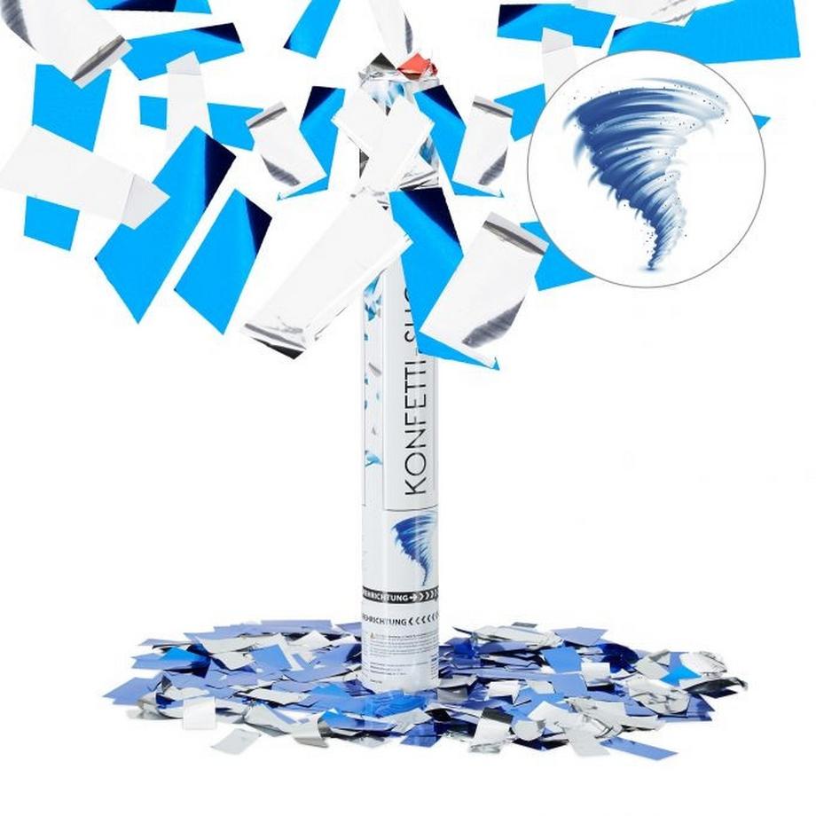 B2X  Cannone per coriandoli blu e argento 