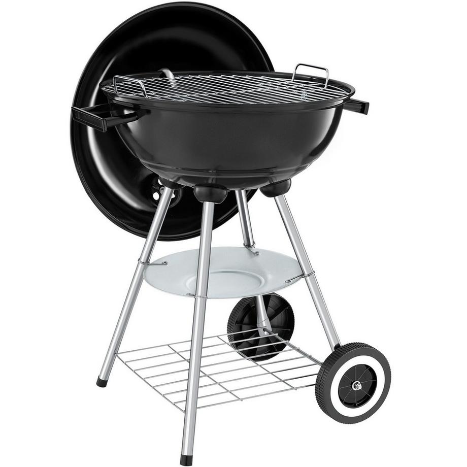Tectake Barbecue a sfera con 2 ruote Ø 41,5 cm, vaschetta raccogli cenere rimovibile  