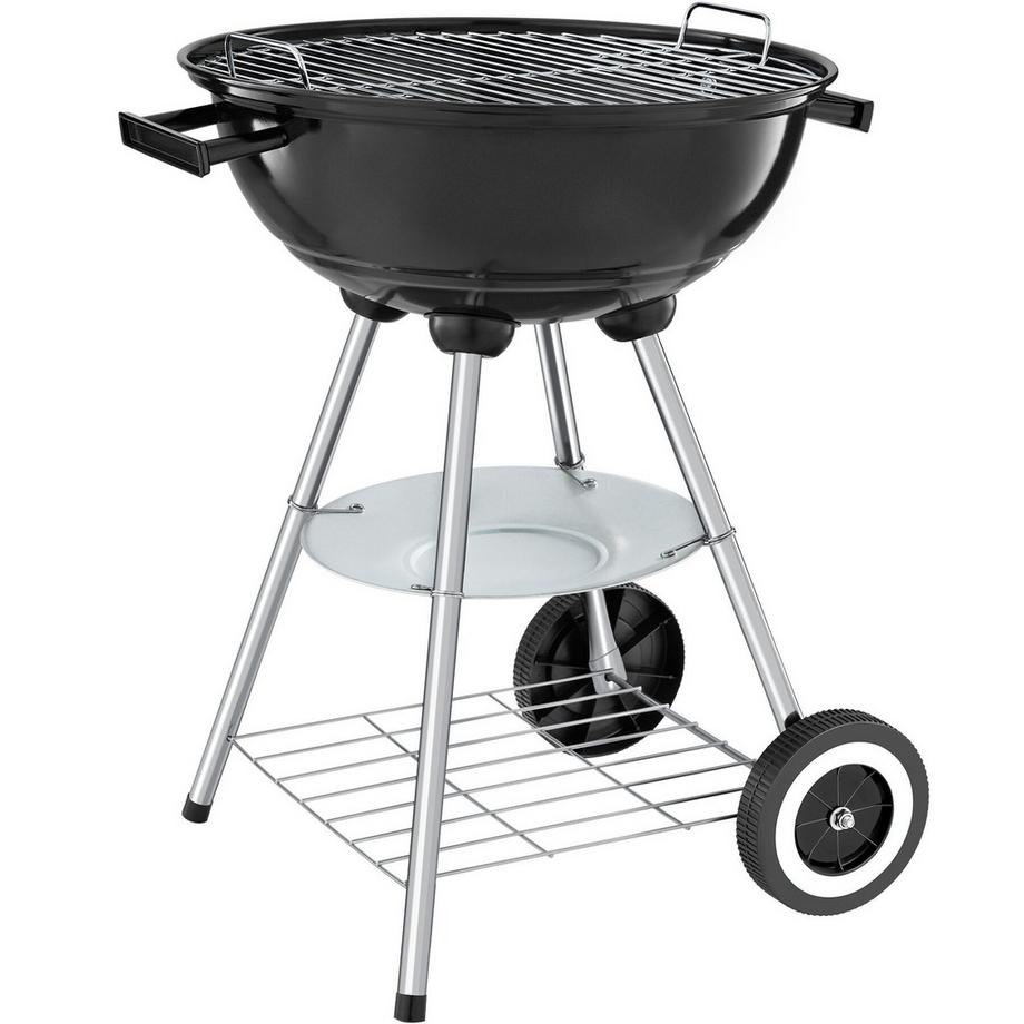 Tectake Barbecue a sfera con 2 ruote Ø 41,5 cm, vaschetta raccogli cenere rimovibile  